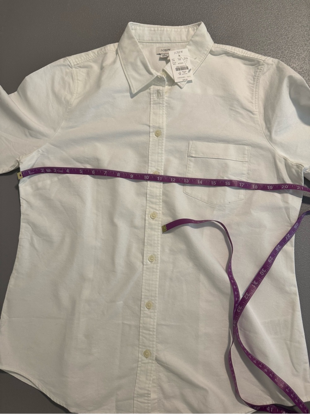 NWT J. Crew White 100% Cotton Casual Fitted Button-Down Shirt Size Large - Picture 11 of 14